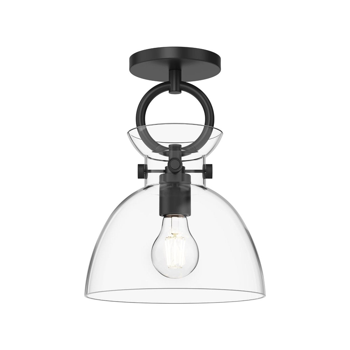 Semi - plafonnier Waldo - Verre noir / transparent by Alora Lighting | Luminaires & cie