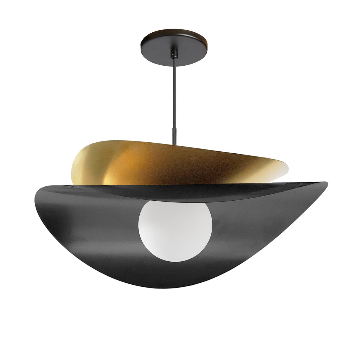 Suspension 2-étages Paven Noir mat et Laiton vieilli, 20" – Dainolite