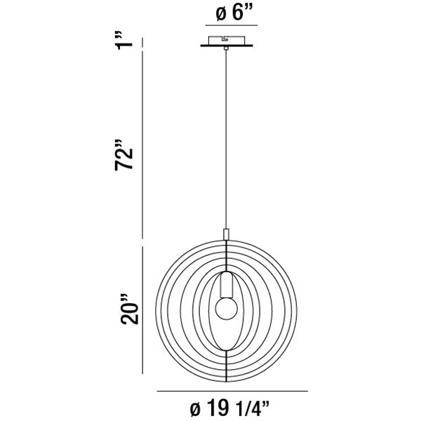 Suspension Abruzzo 19 1/4" – vue 6