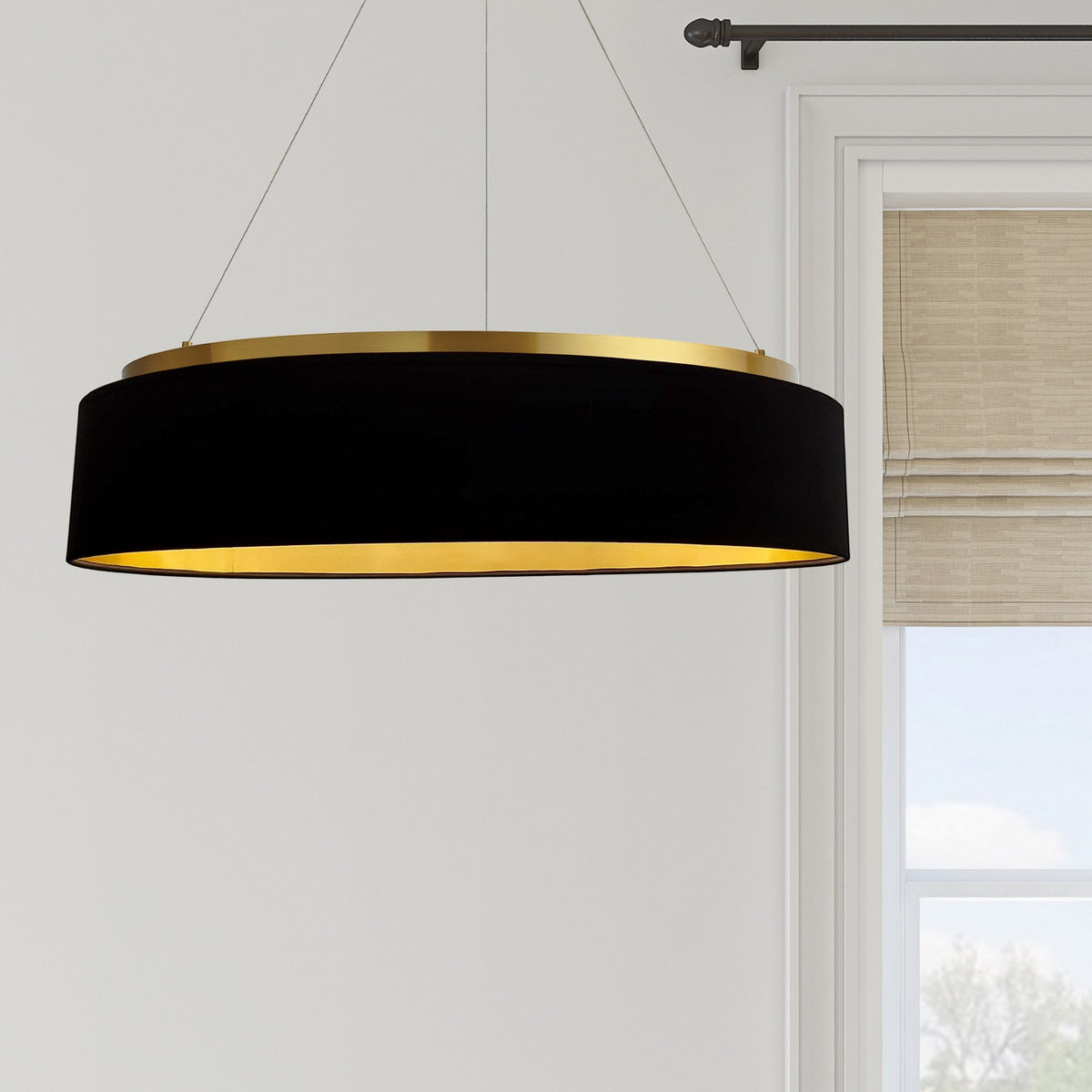 Suspension abat-jour Circulo Noir / Laiton vieilli – vue 2