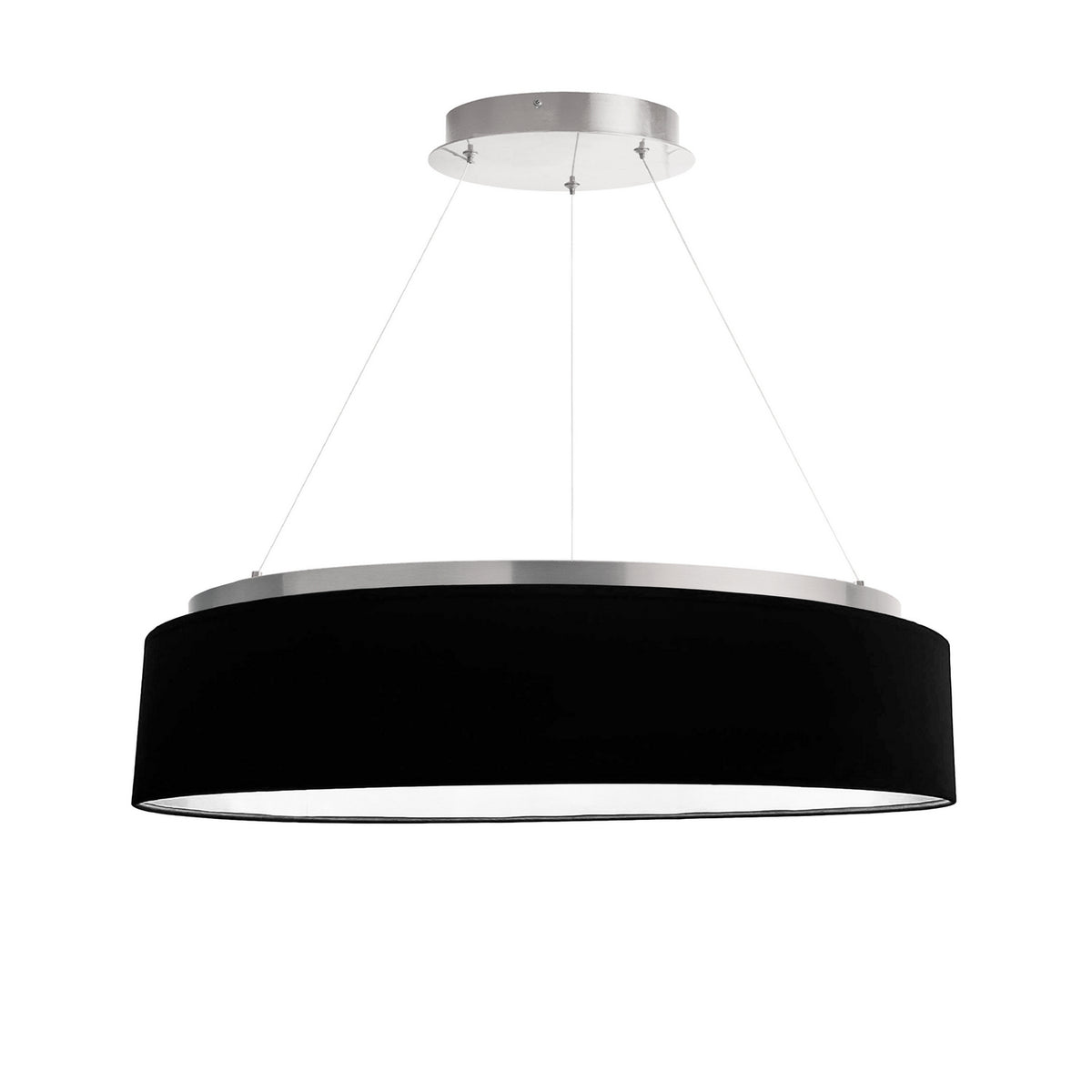 Suspension abat-jour Circulo Noir / Argent – Dainolite