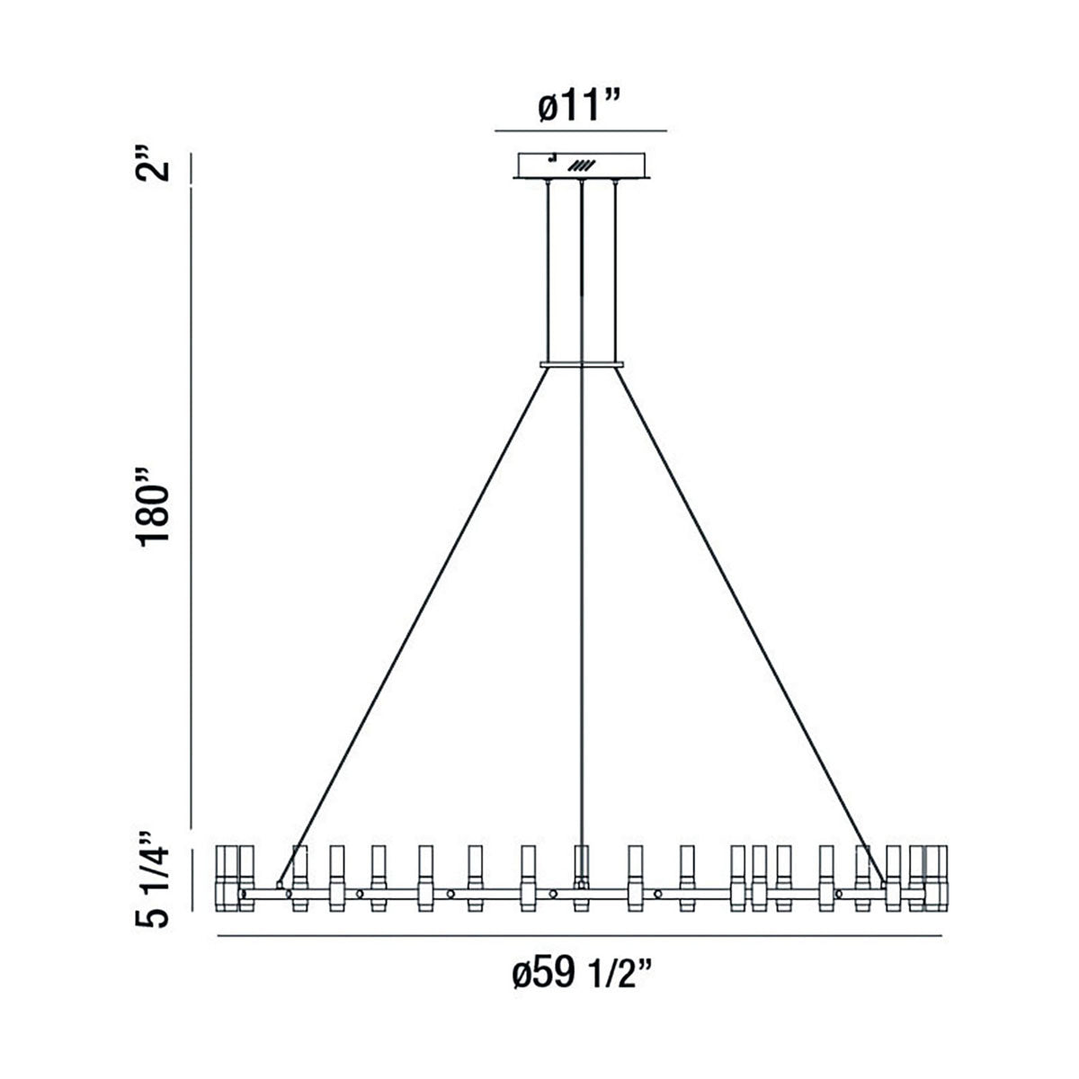 Suspension Albany 59 1/2" – vue 3