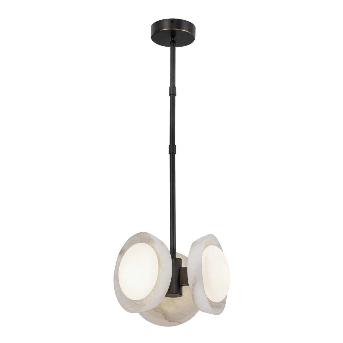 Suspension Alonso - Bronze urbain / Albâtre by Alora Lighting | Luminaires & cie