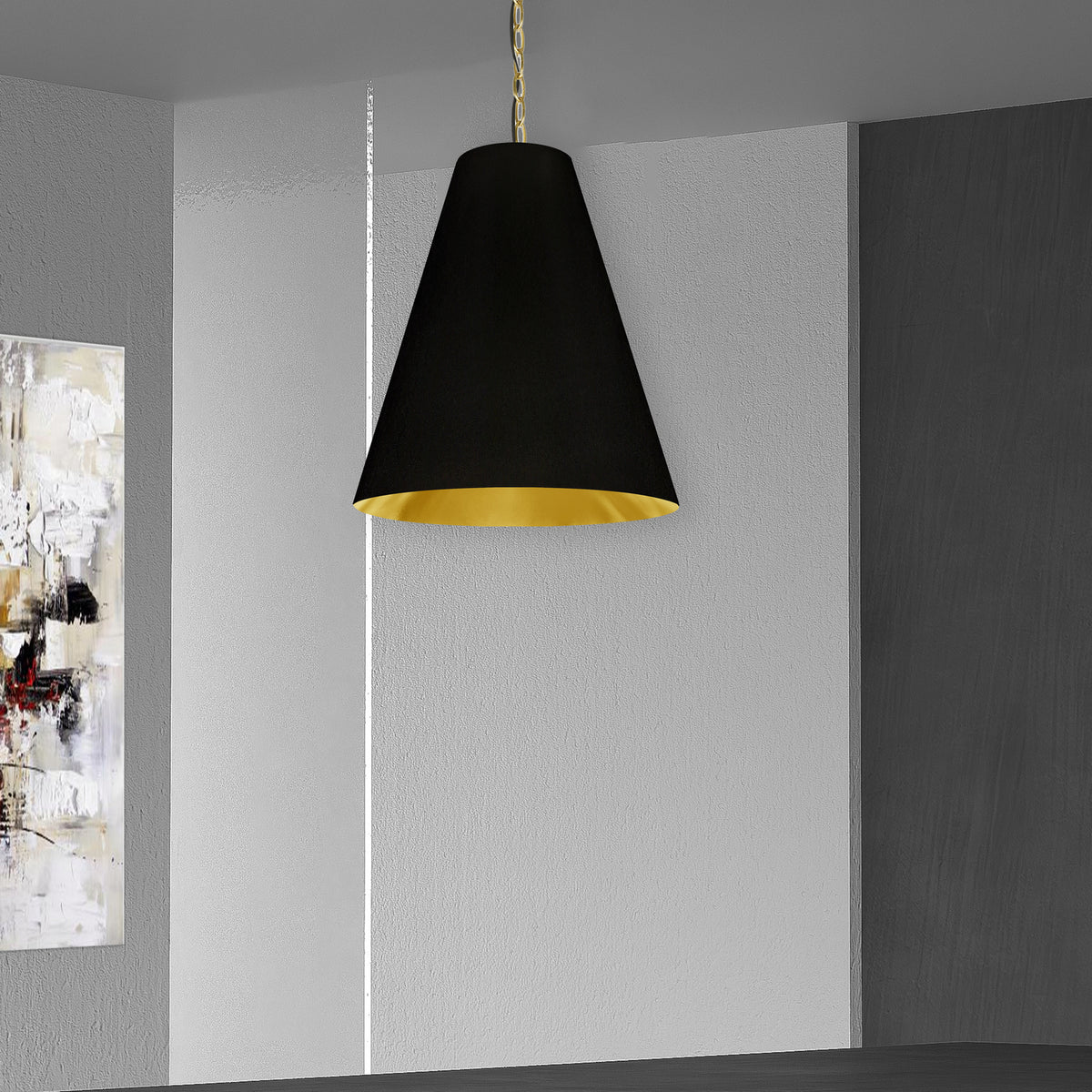 Suspension Anaya 20", Noir / Laiton vieilli – vue 2