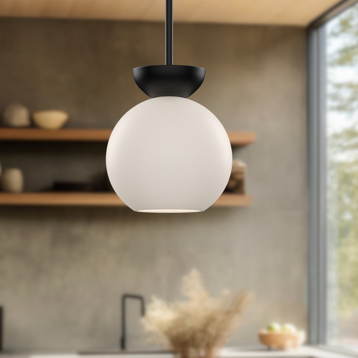 Suspension Arcadia - Verre noir / opale by Kuzco Lighting | Luminaires & cie