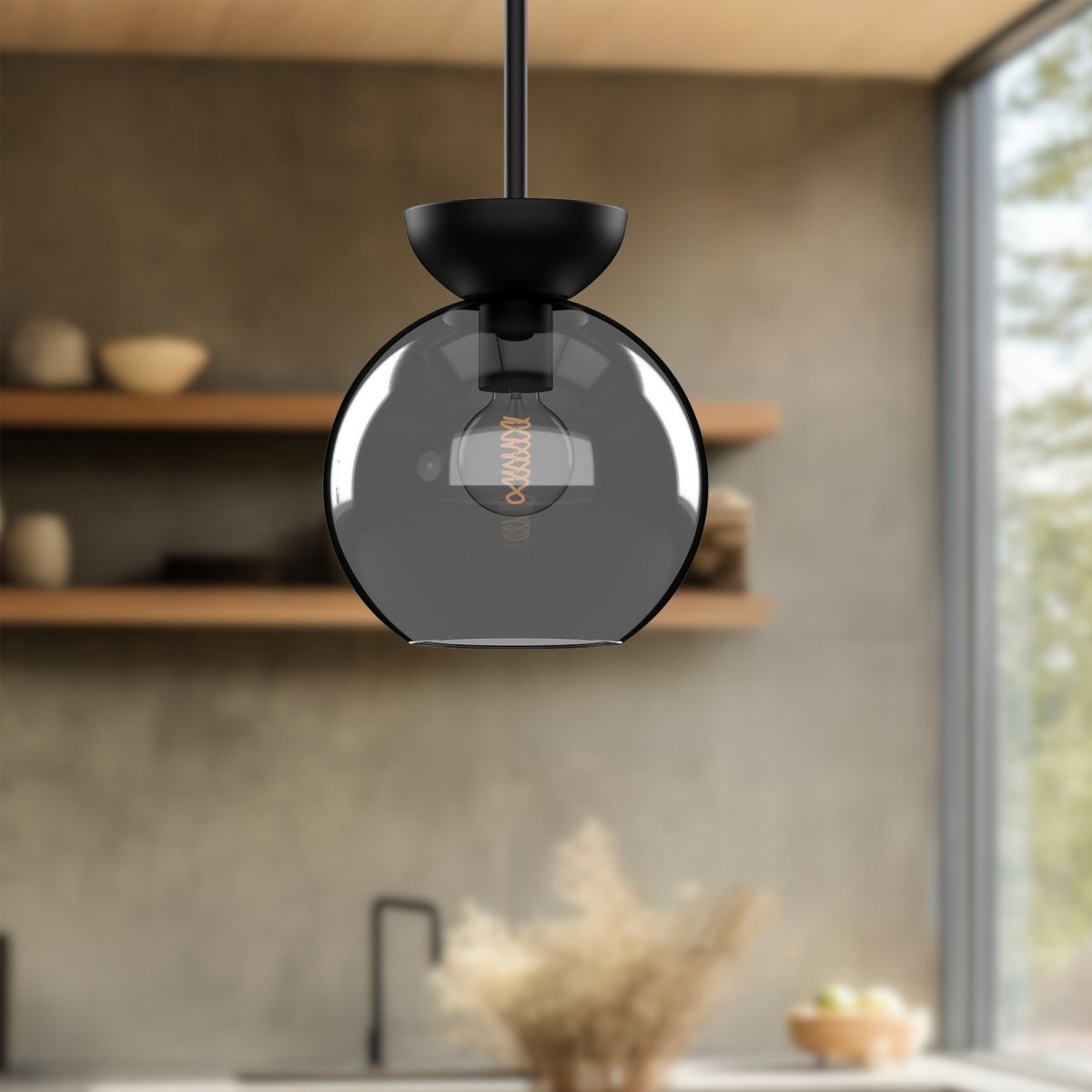 Suspension Arcadia - Noir / fumé by Kuzco Lighting | Luminaires & cie