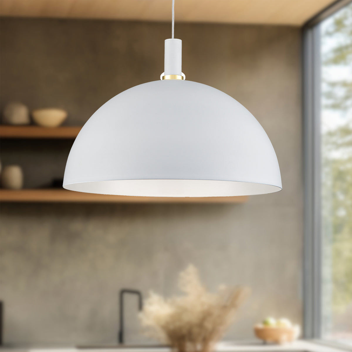 Suspension Archibald Blanc / Or, 23 5/8" – vue 3