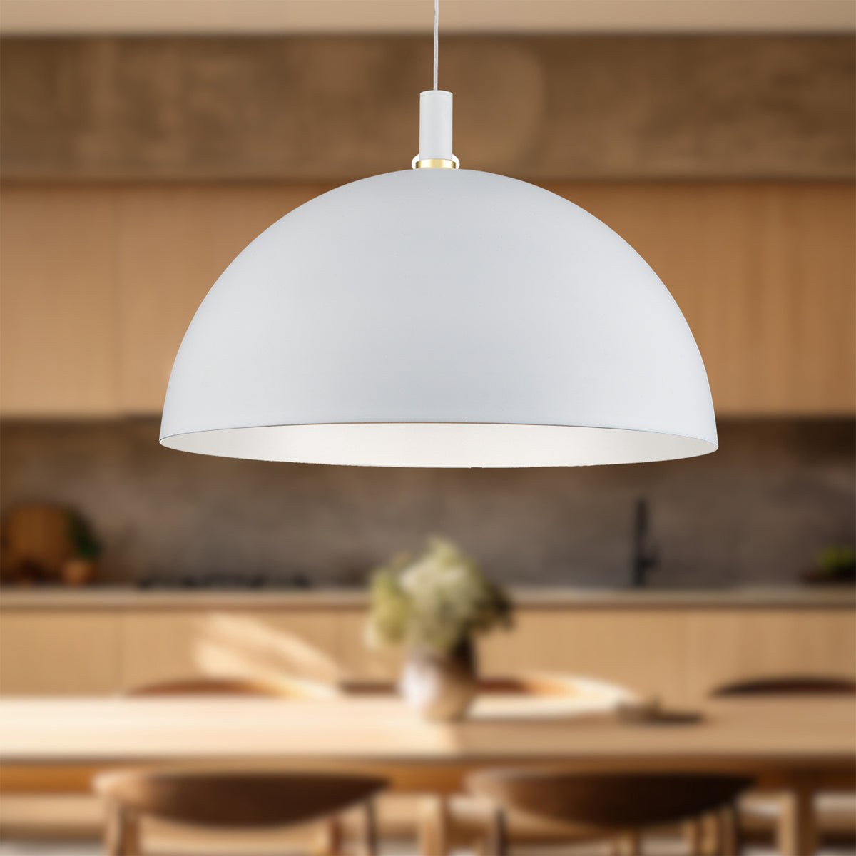 Suspension Archibald Blanc / Or, 31 1/2" – vue 2