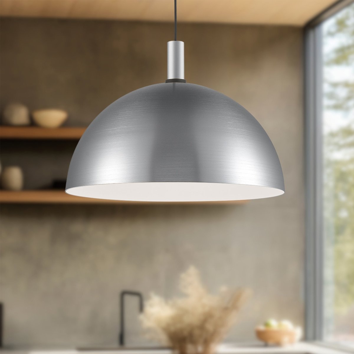 Suspension Archibald - Nickel brossé avec des détails noirs 23 5/8" by Kuzco Lighting | Luminaires & cie