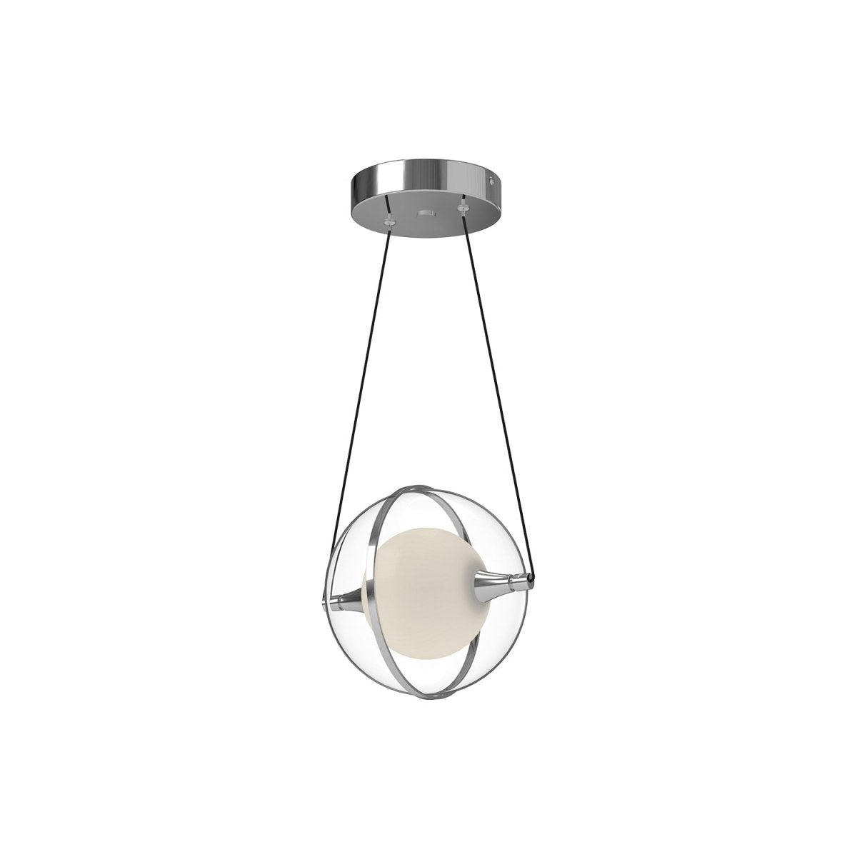 Suspension Aries - Chrome Verre interne givré by Kuzco Lighting | Luminaires & cie
