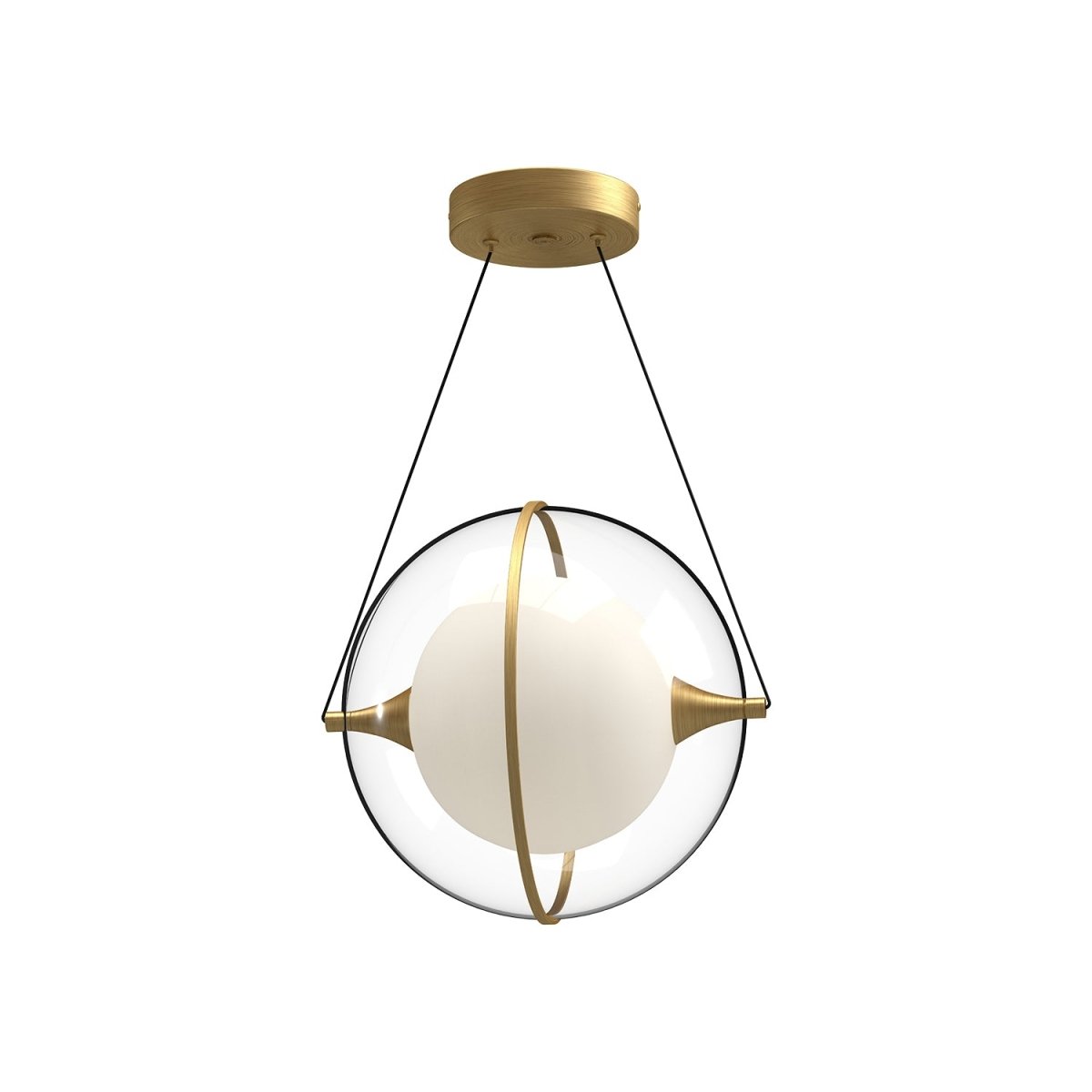 Suspension Aries - Chrome Verre interne givré by Kuzco Lighting | Luminaires & cie