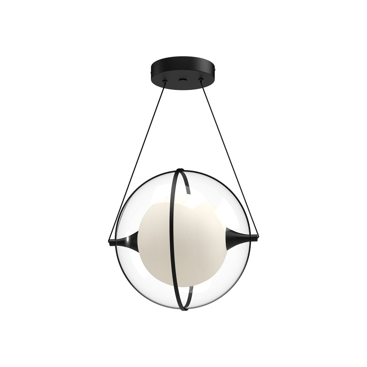 Suspension Aries - Chrome Verre interne givré by Kuzco Lighting | Luminaires & cie