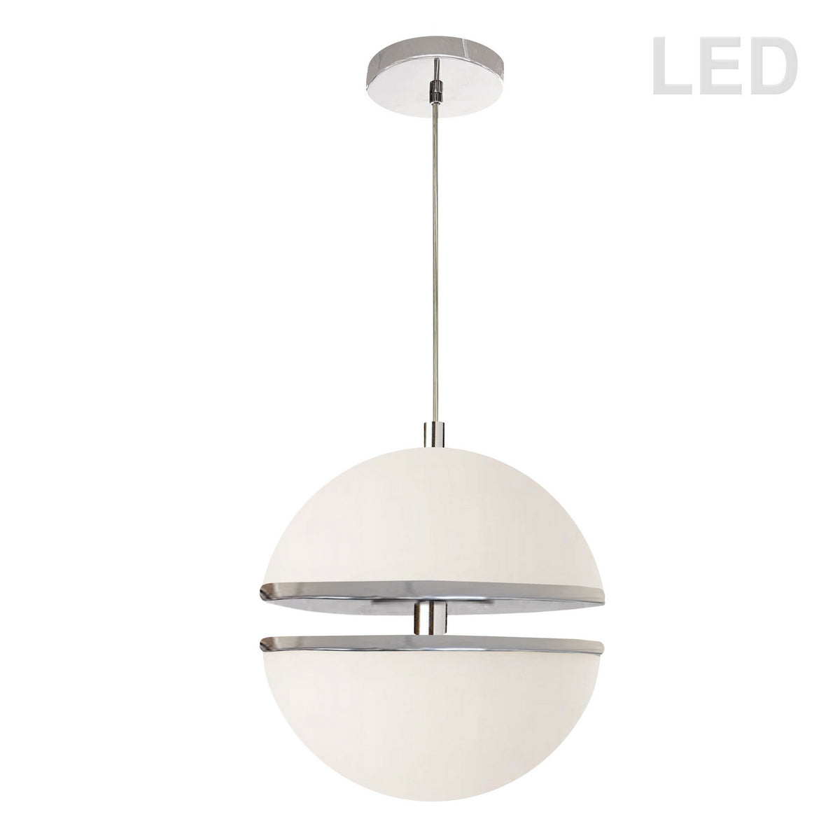 Suspension Atomic Blanc / Chrome poli – Dainolite