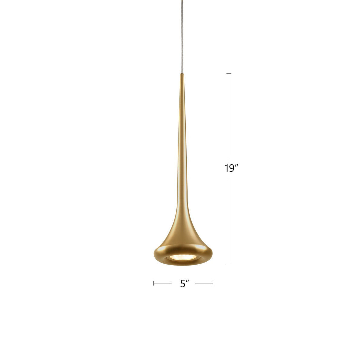 Mini-suspension Bach Or brossé – vue 2