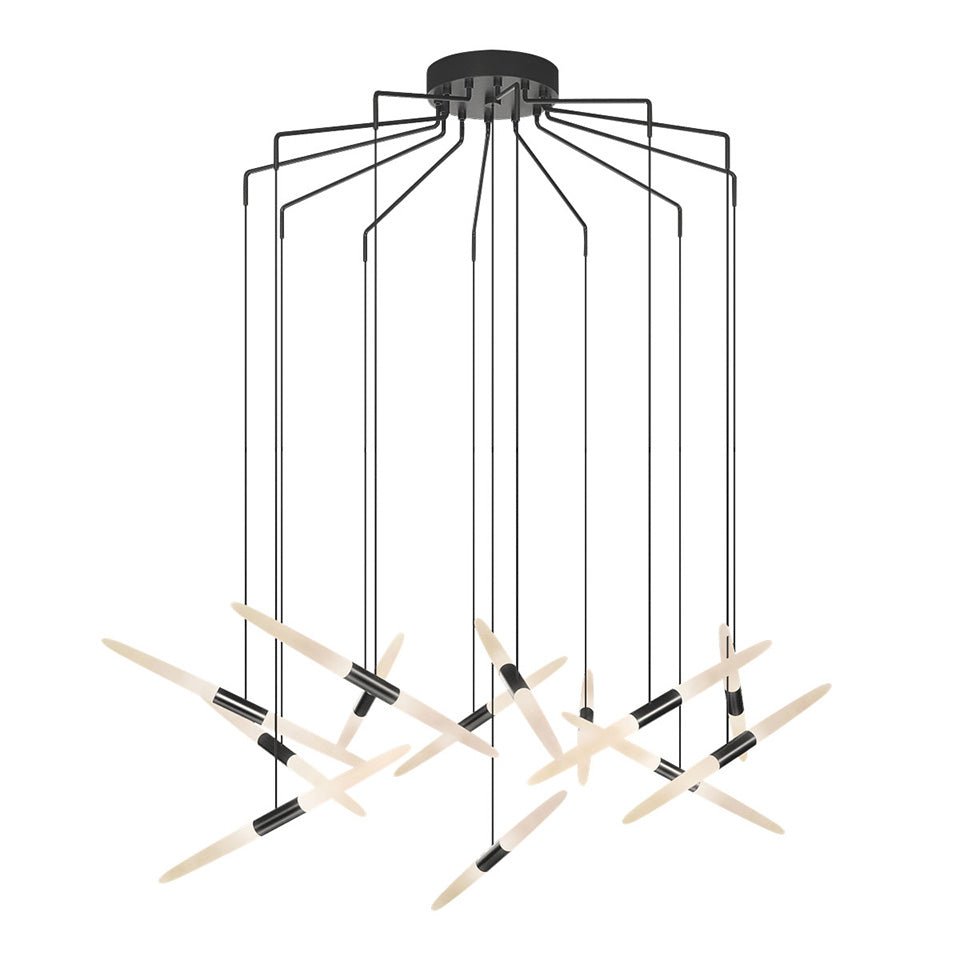 Suspension Ballet - Noir Satiné 13 - lumières Tiges by Sonneman | Luminaires & cie
