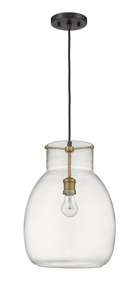 Suspension Bella - Noir mat + Laiton vieilli 16" by Z-Lite | Luminaires & cie