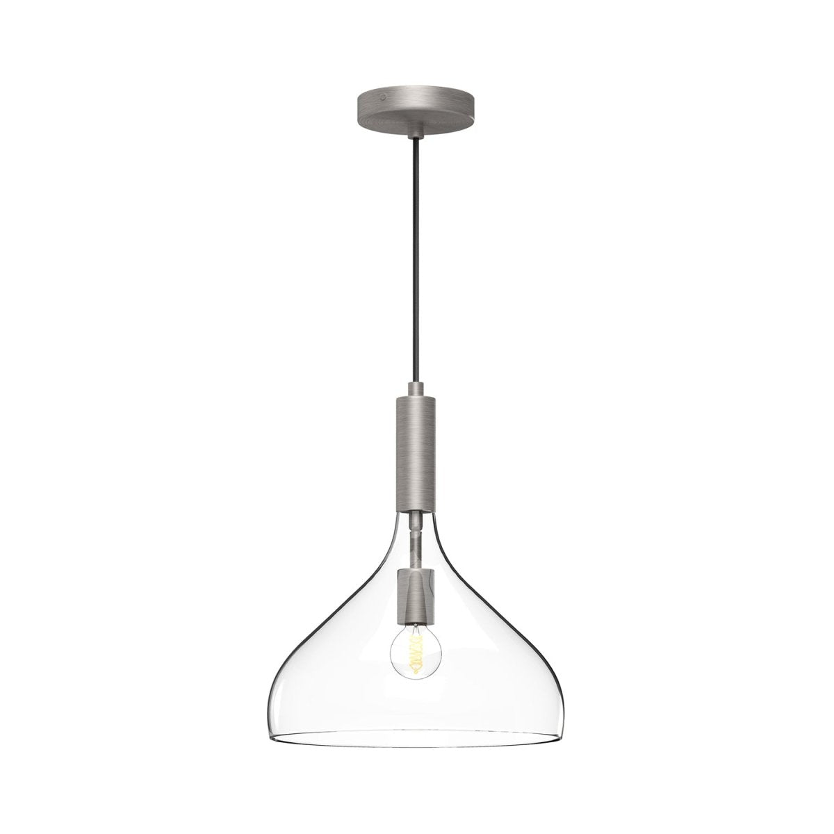 Suspension Belleview - Nickel brossé Verre clair by Alora Lighting | Luminaires & cie