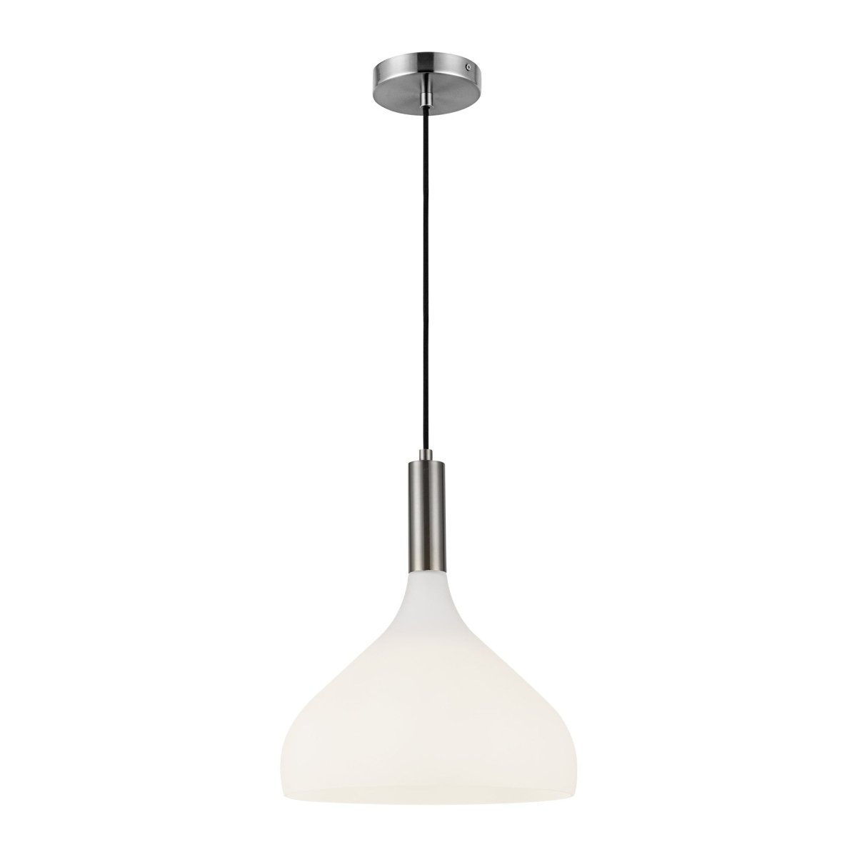 Suspension Belleview - Nickel brossé Verre d'opale by Alora Lighting | Luminaires & cie