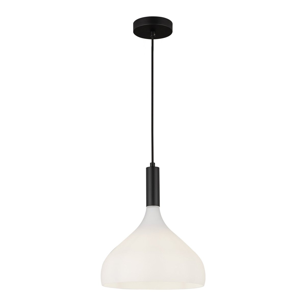 Suspension Belleview - Noir mat Verre d'opale by Alora Lighting | Luminaires & cie