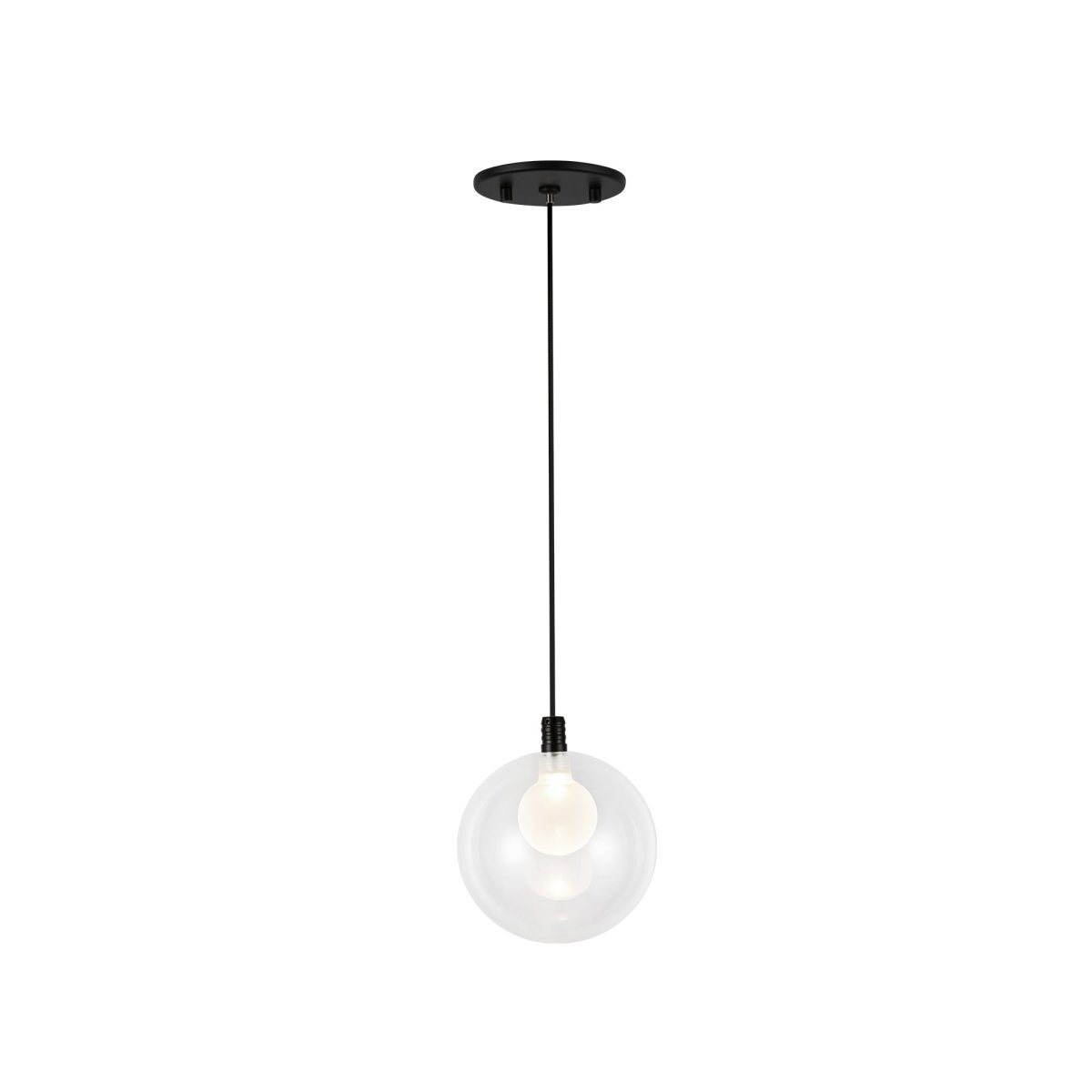 Suspension Bolla - Noir Verre transparent by Kuzco Lighting | Luminaires & cie