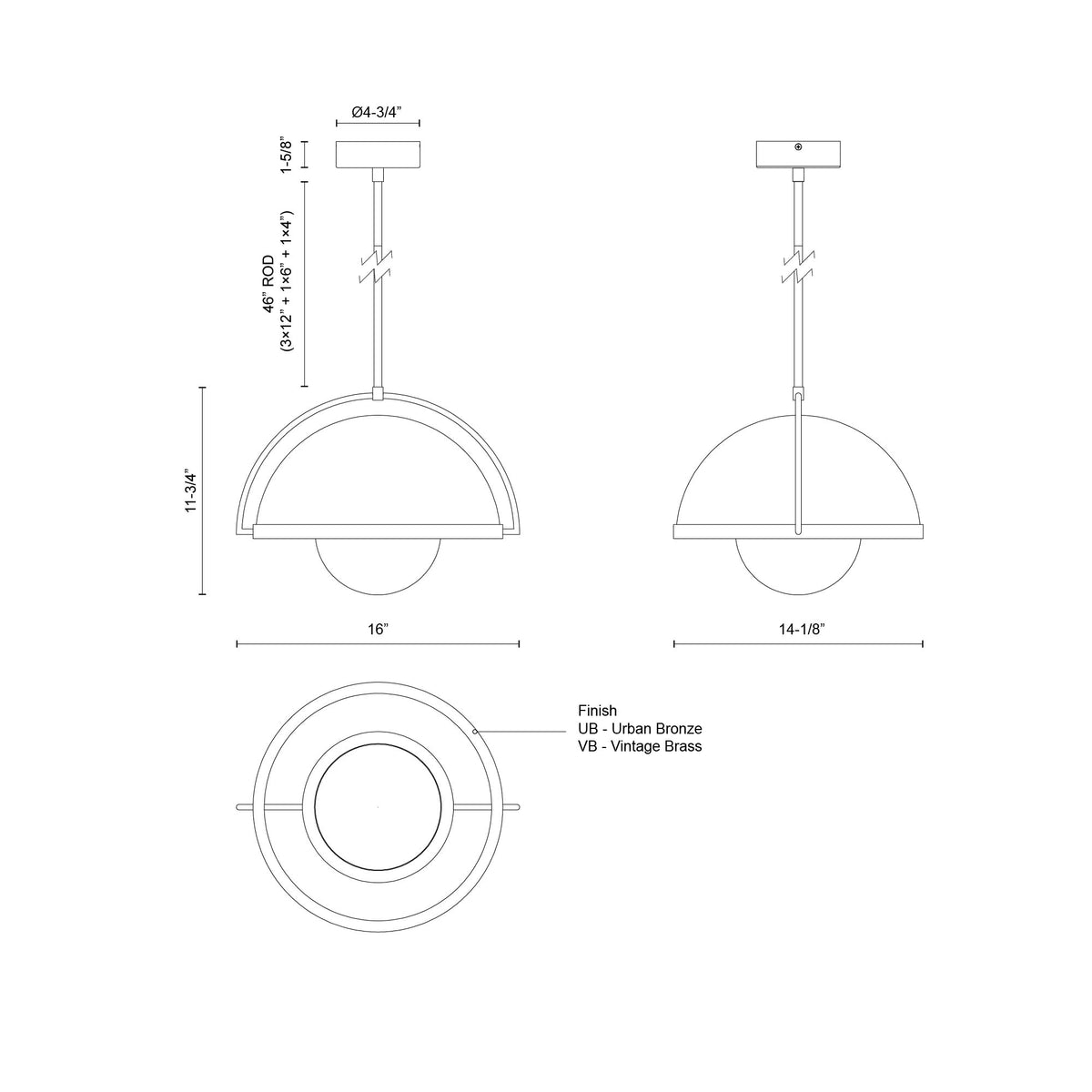 Suspension Bowery Bronze urbain – vue 5