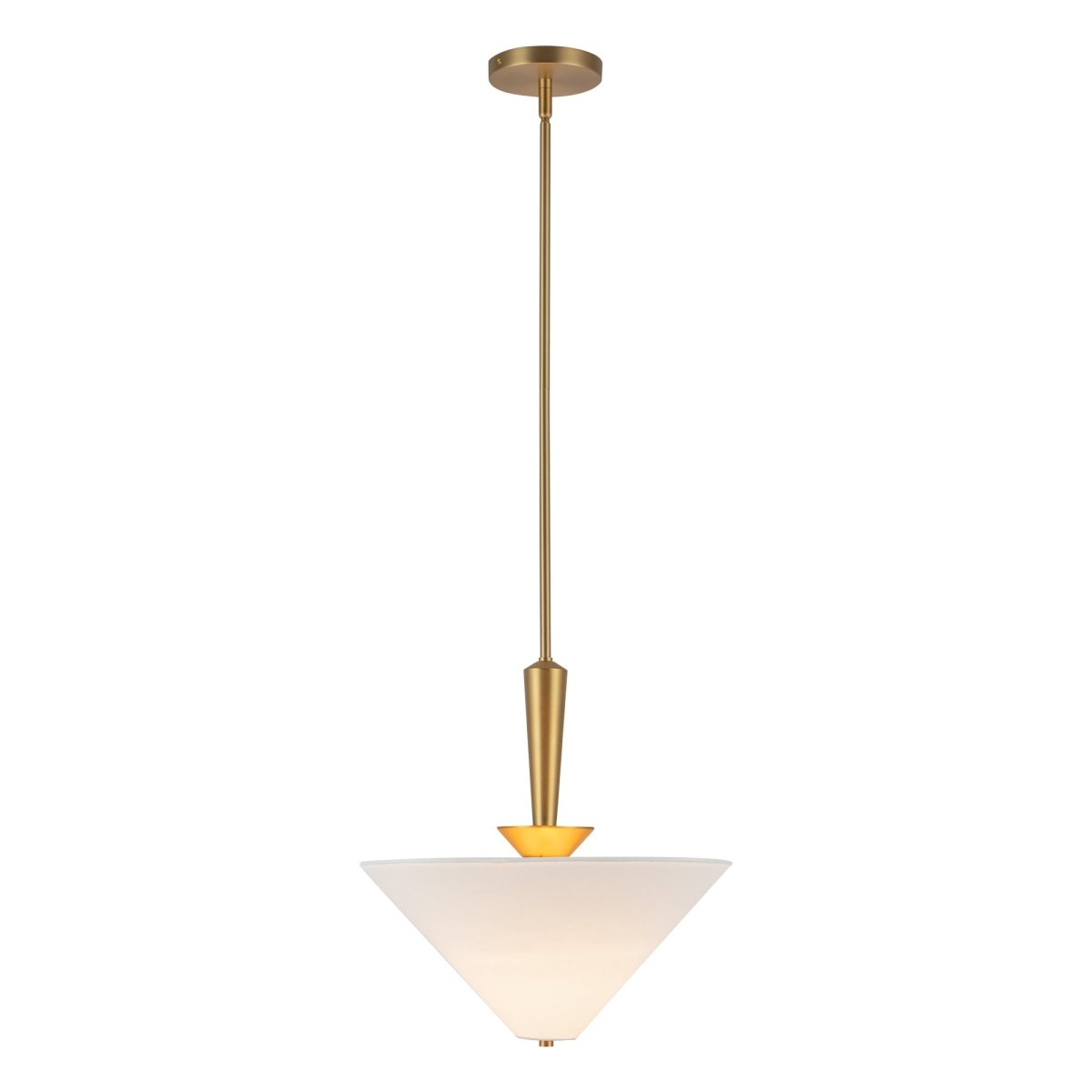 Suspension Bridgette - Or brossé Lin blanc by Alora Lighting | Luminaires & cie