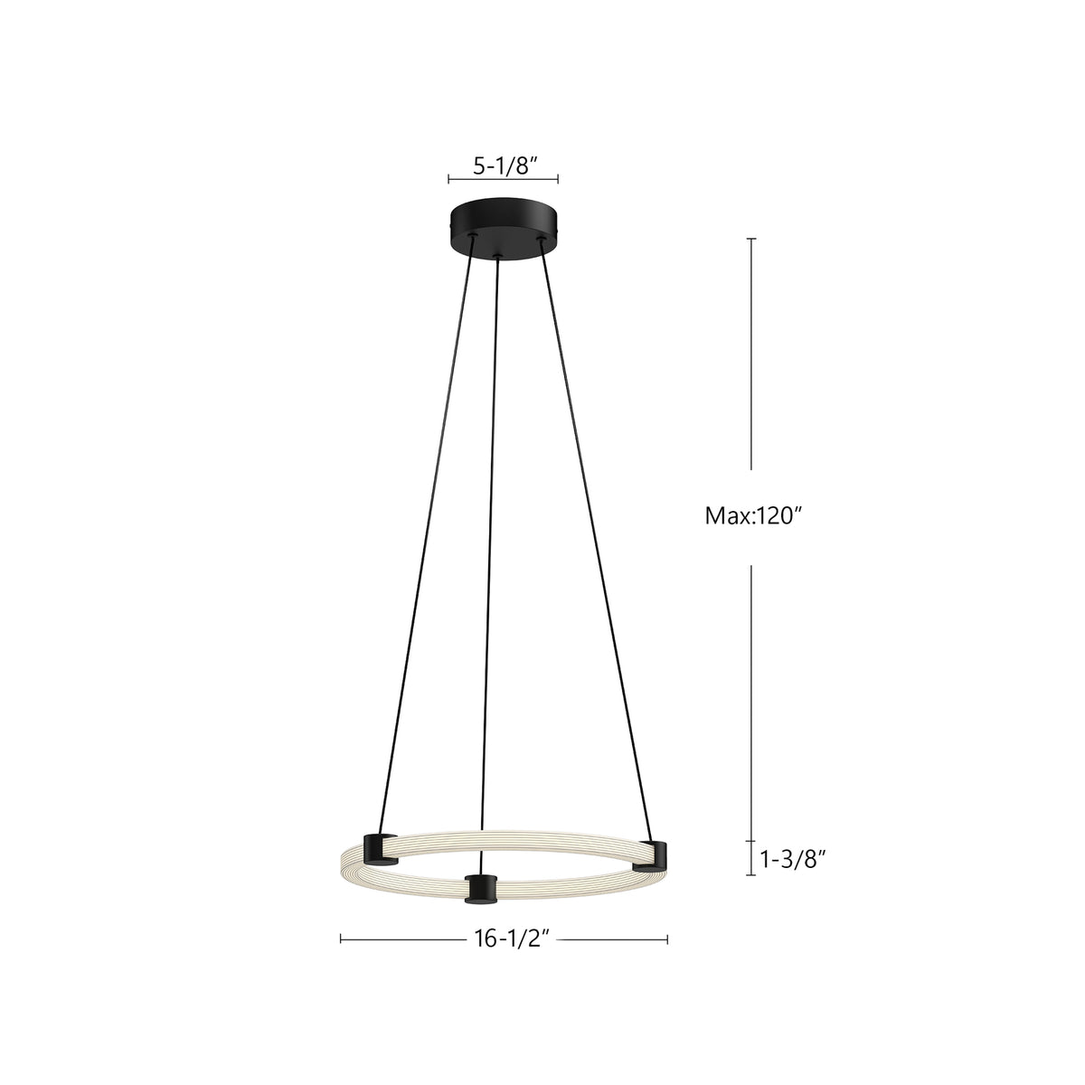 Suspension Bruni Noir, 16 1/2" – vue 4