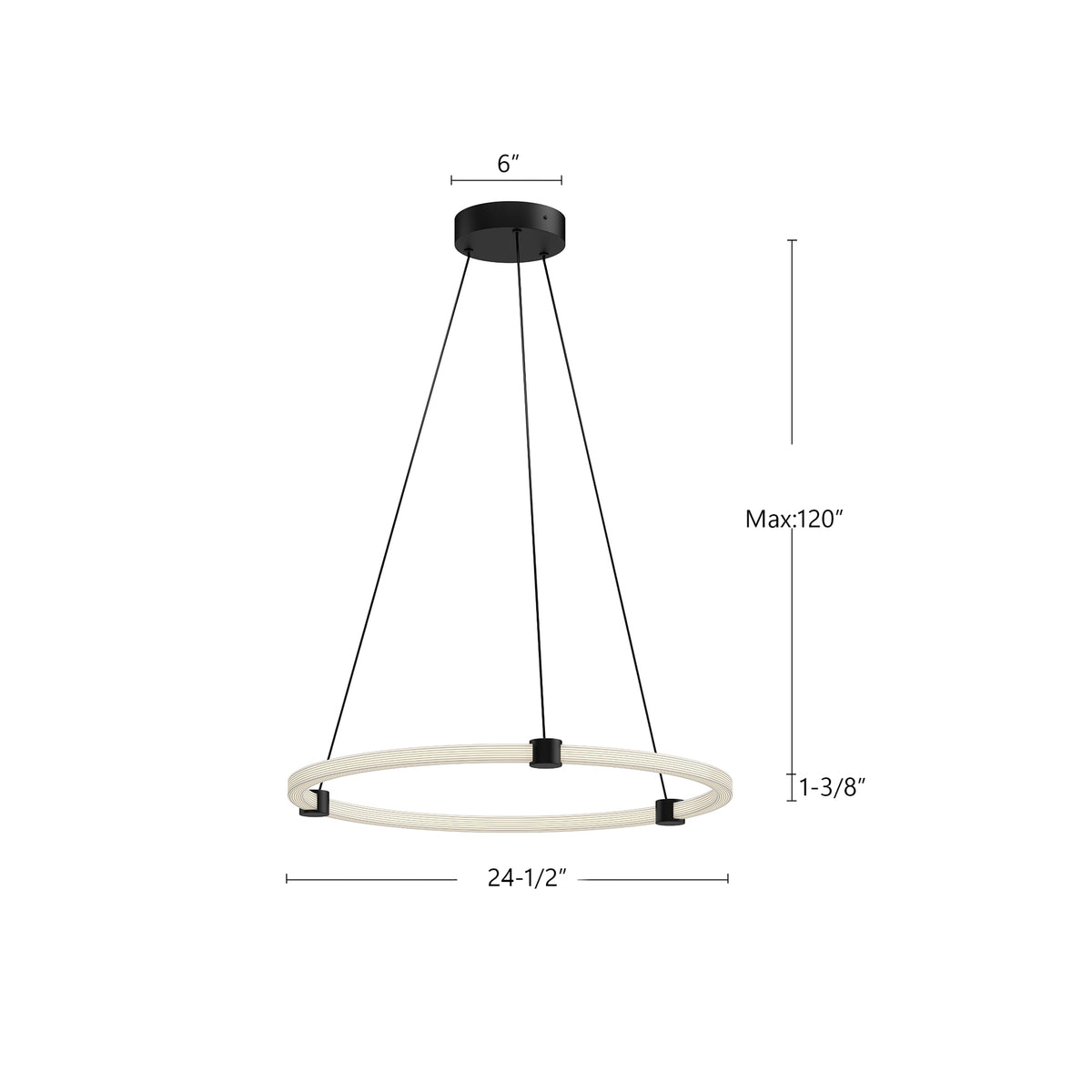 Suspension Bruni Or brossé, 24 1/2" – vue 4