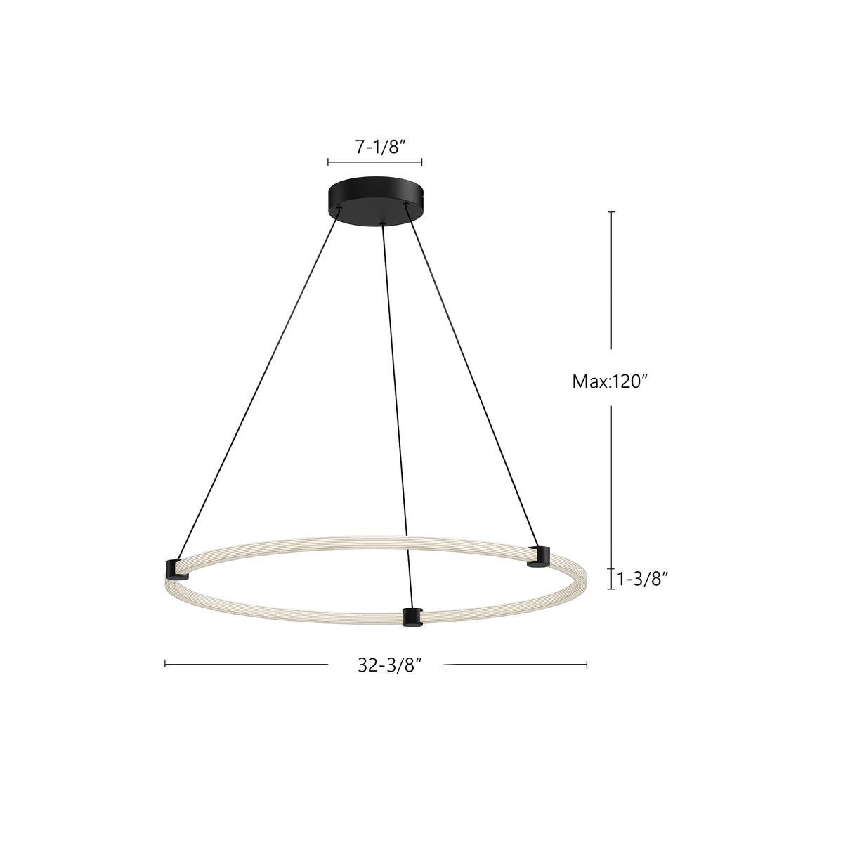 Suspension Bruni Noir, 32 3/8" – vue 4