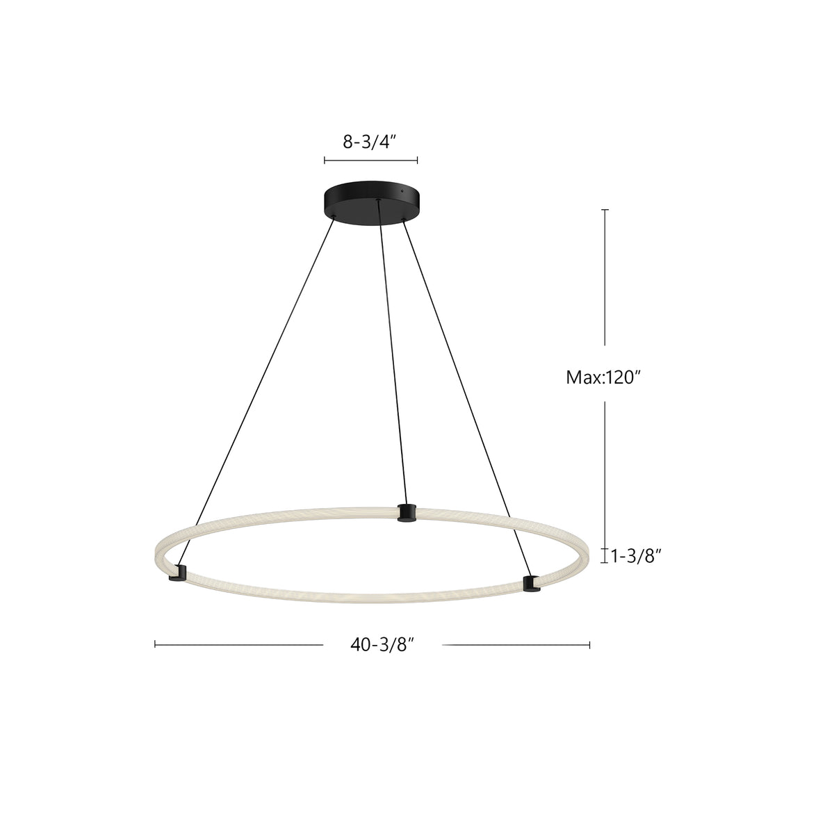 Suspension Bruni Or brossé, 40 3/8" – vue 4