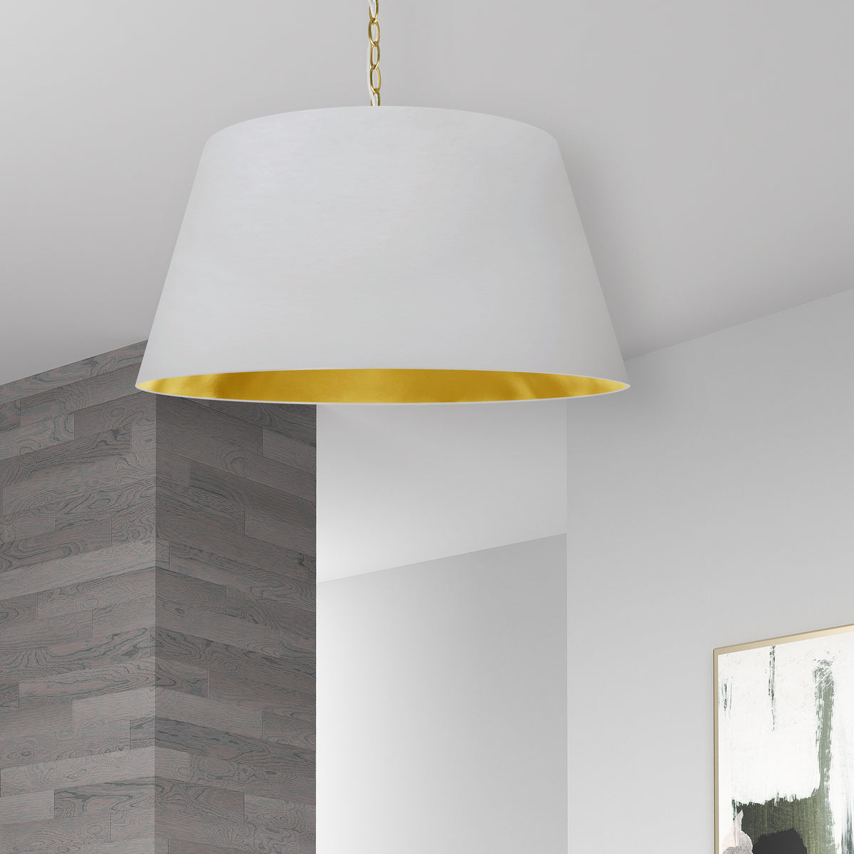 Suspension Brynn 26", Blanc / Or – vue 2