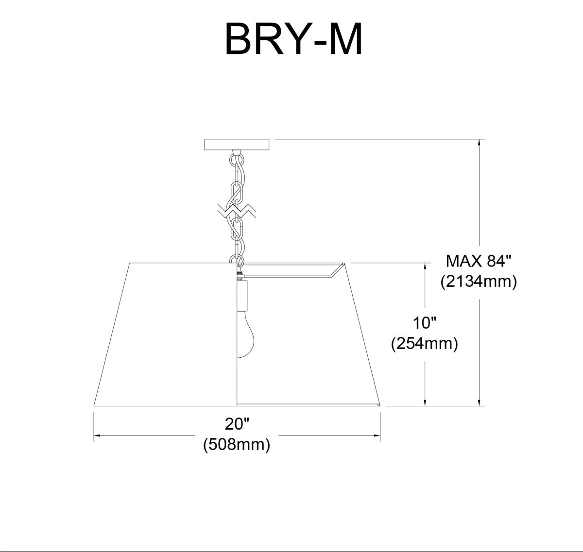 Suspension Brynn - Noir Blanc 20" by Dainolite | Luminaires & cie