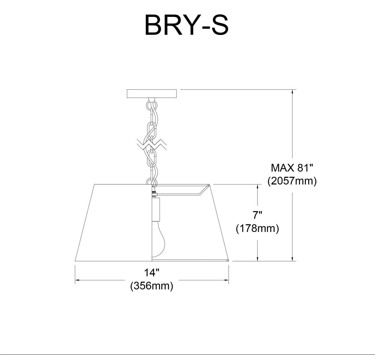 Suspension Brynn - Noir Blanc 14" by Dainolite | Luminaires & cie