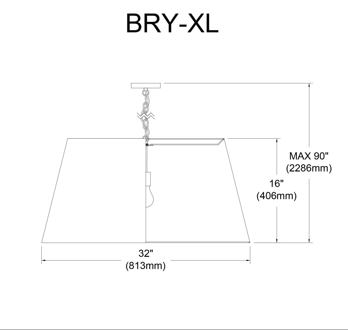 Suspension Brynn - Laiton vieilli Blanc et or 32" by Dainolite | Luminaires & cie