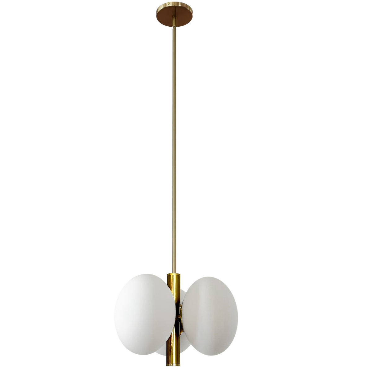 Suspension Burlat nombre ampoules 3, Blanc / Laiton vieilli – Dainolite