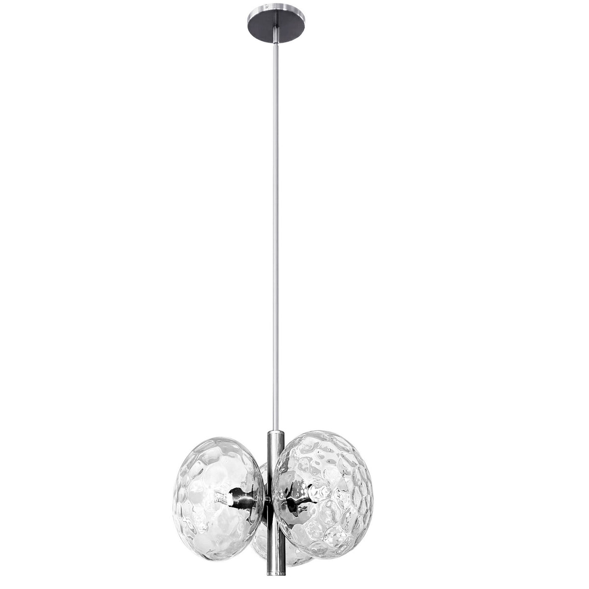 Suspension Burlat nombre ampoules 3, Transparent / Chrome poli – Dainolite