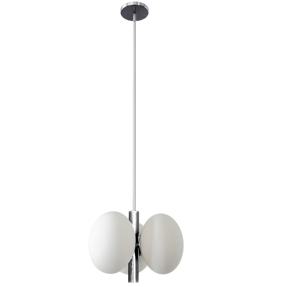 Suspension Burlat nombre ampoules 3, Blanc / Chrome poli – Dainolite
