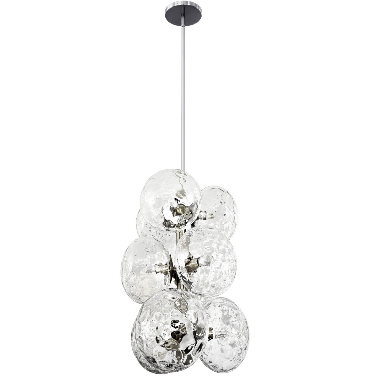 Suspension Burlat nombre ampoules 9, Transparent / Chrome poli – Dainolite