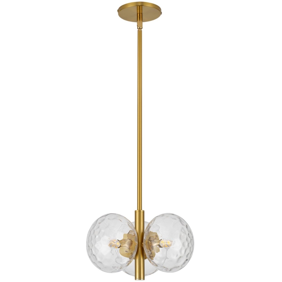 Suspension Burlat - 3 Transparent / Laiton vieilli by Dainolite | Luminaires & cie