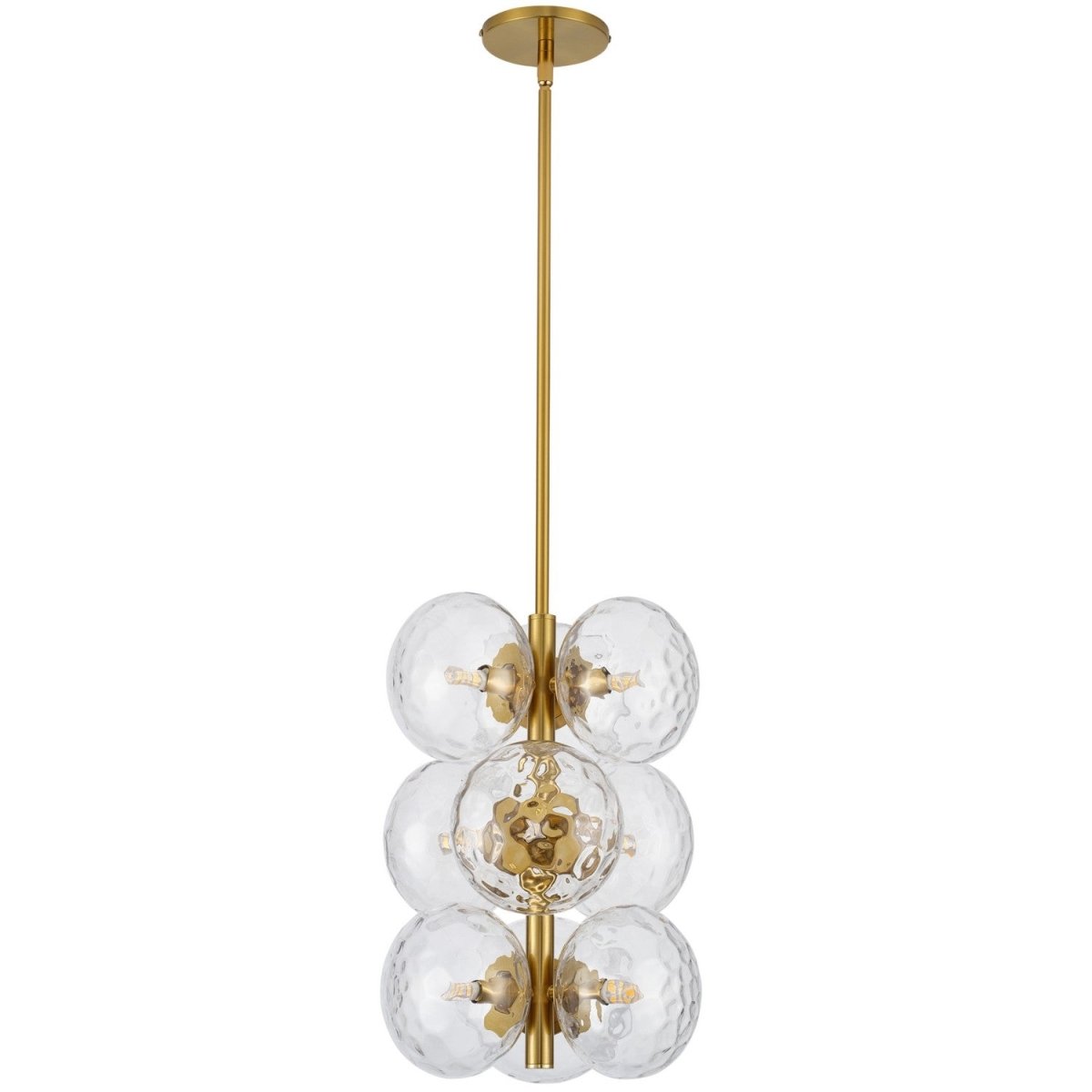 Suspension Burlat - 9 Transparent / Laiton vieilli by Dainolite | Luminaires & cie