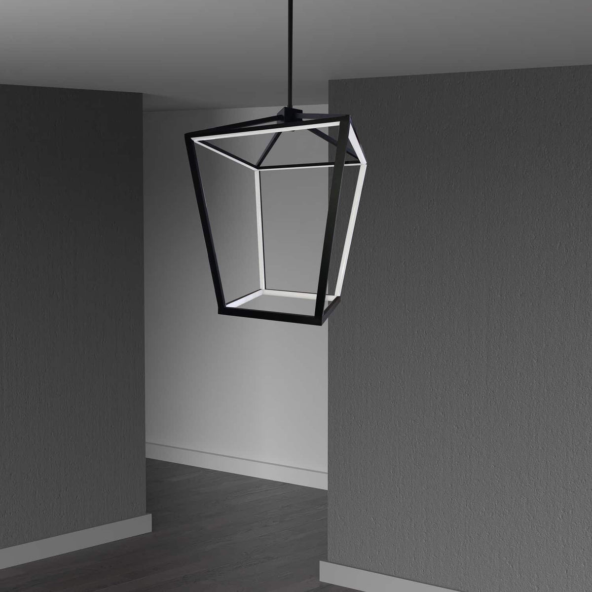Lustre Cage 13", Noir / Noir mat – vue 3