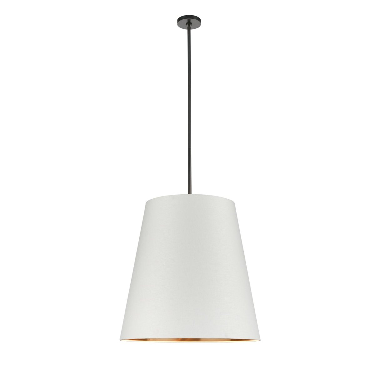 Suspension Calor - Bronze urbain Lin blanc avec parchemin or 24 7/8" by Alora Lighting | Luminaires & cie