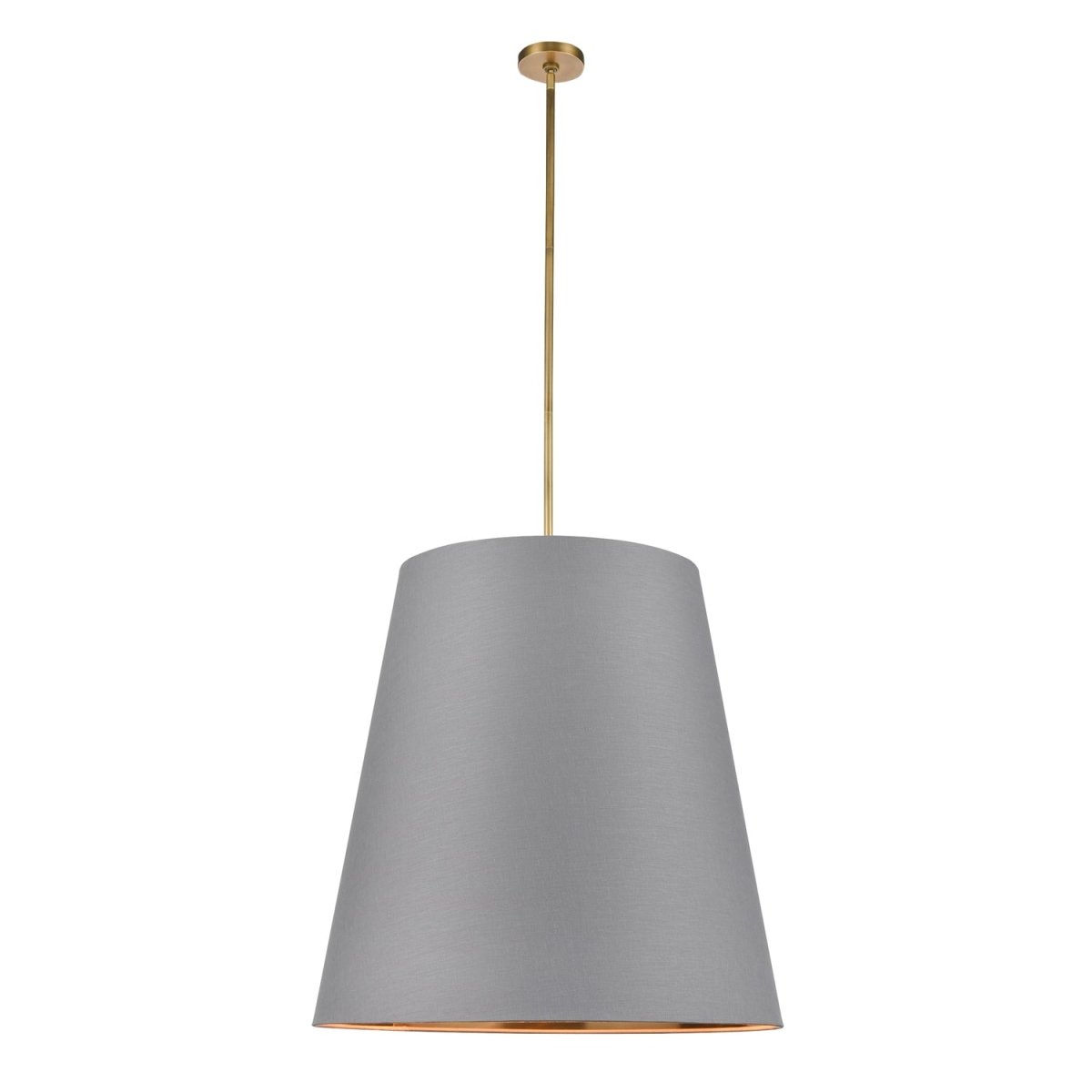 Suspension Calor - Laiton vintage Lin gris avec parchemin or 30" by Alora Lighting | Luminaires & cie