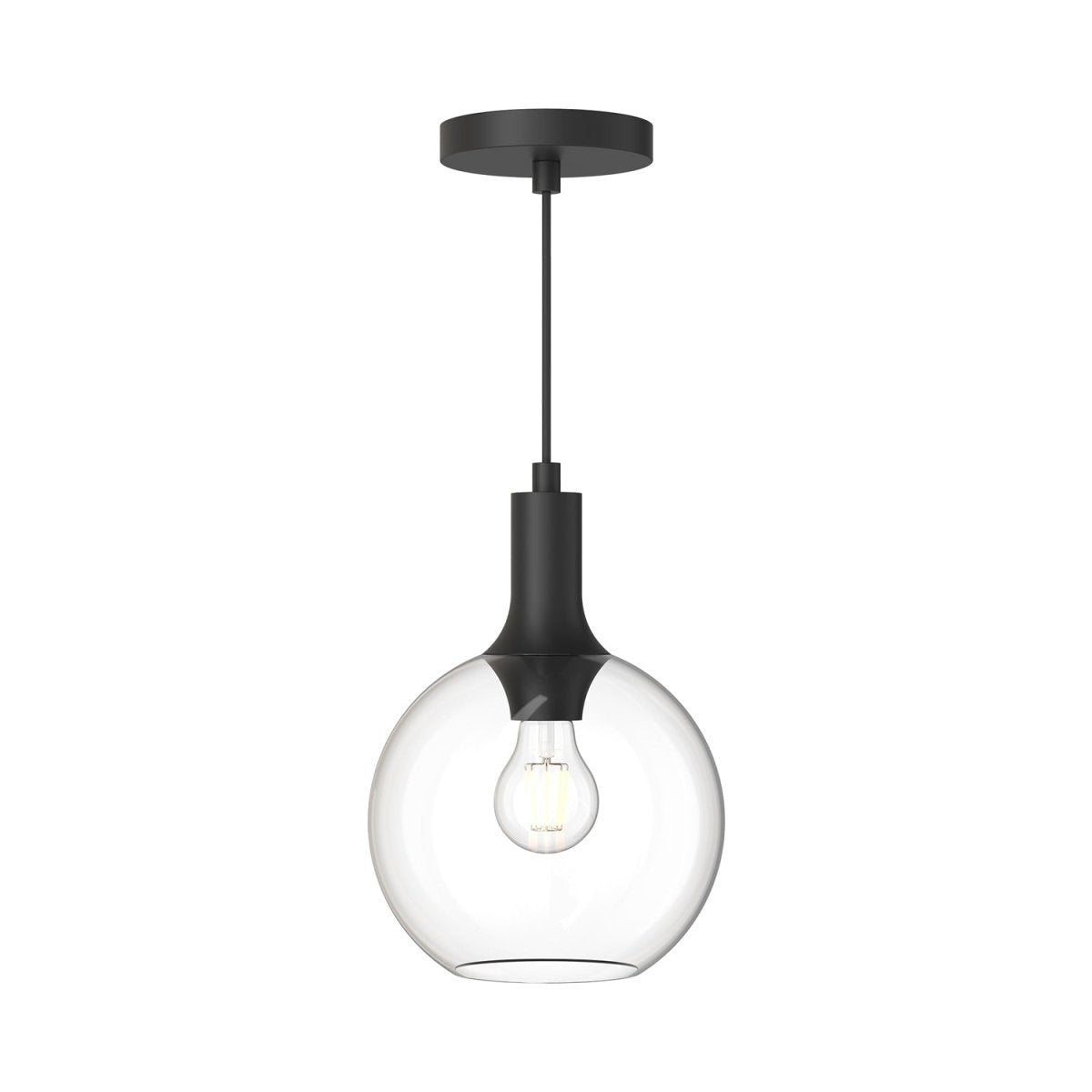 Suspension Castilla - Noir mat Verre transparent 7 7/8" by Alora Lighting | Luminaires & cie