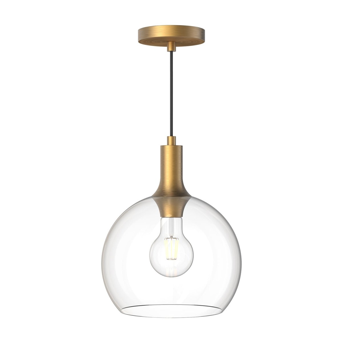 Suspension Castilla - Or vieilli Verre transparent 9 7/8" by Alora Lighting | Luminaires & cie