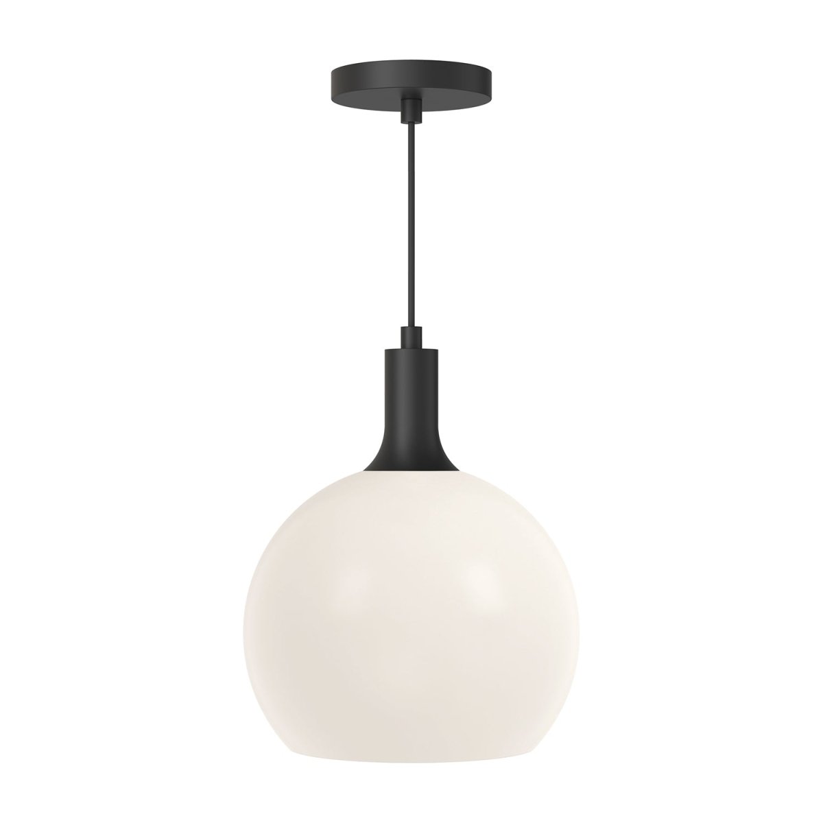 Suspension Castilla - Noir mat Verre opal 9 7/8" by Alora Lighting | Luminaires & cie