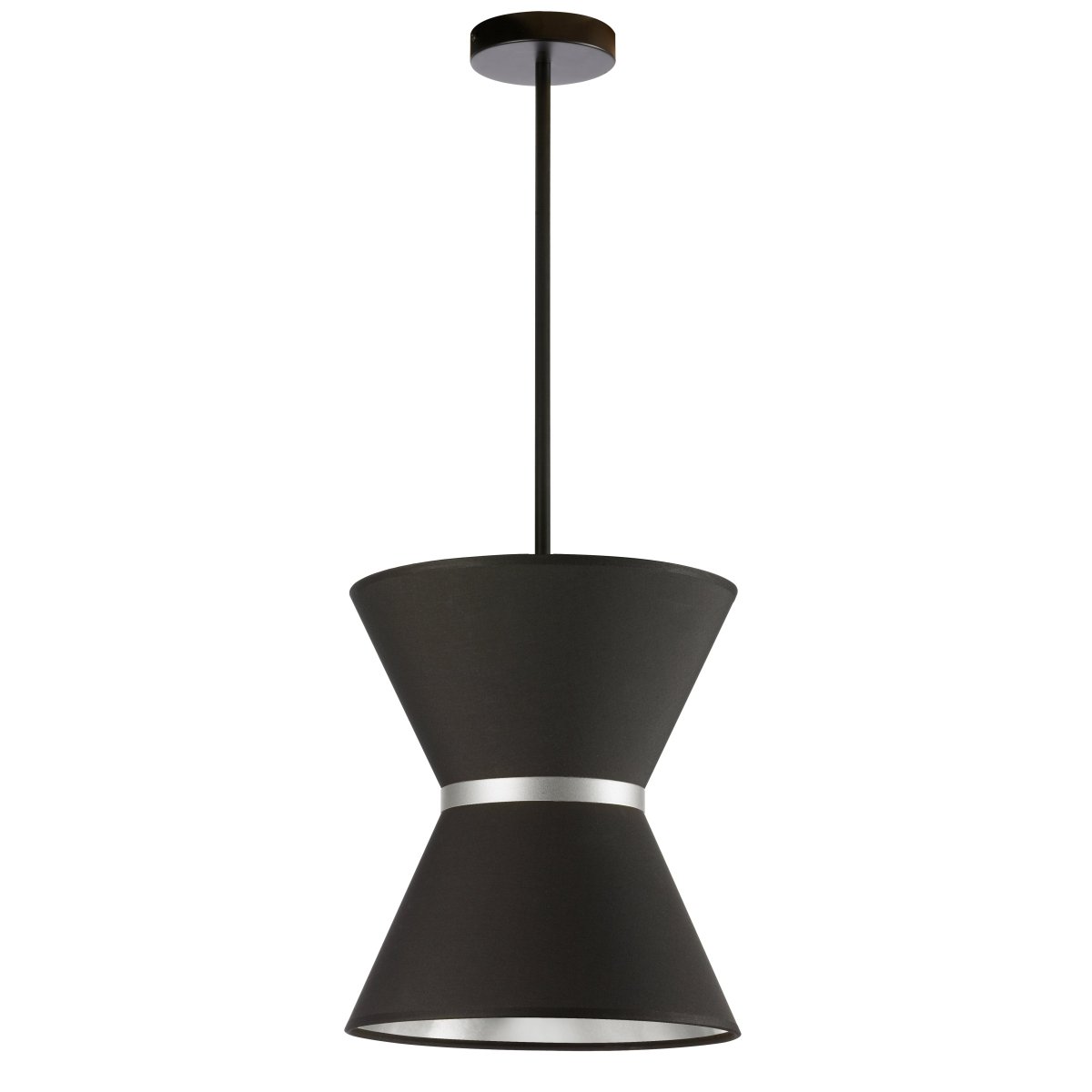 Suspension Caterine - Noir mat Noir et argent 12" by Dainolite | Luminaires & cie