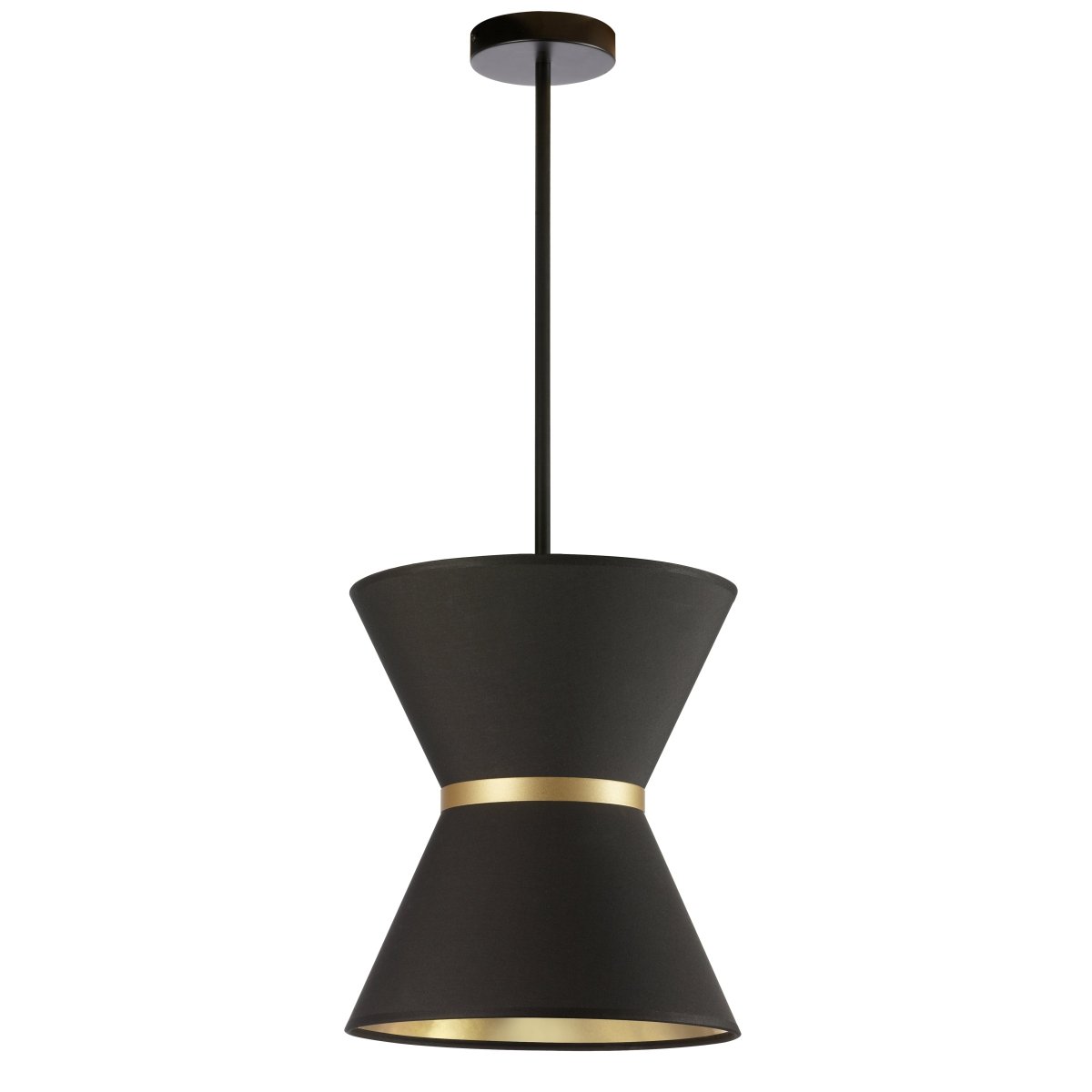 Suspension Caterine - Noir mat Noir et or 12" by Dainolite | Luminaires & cie