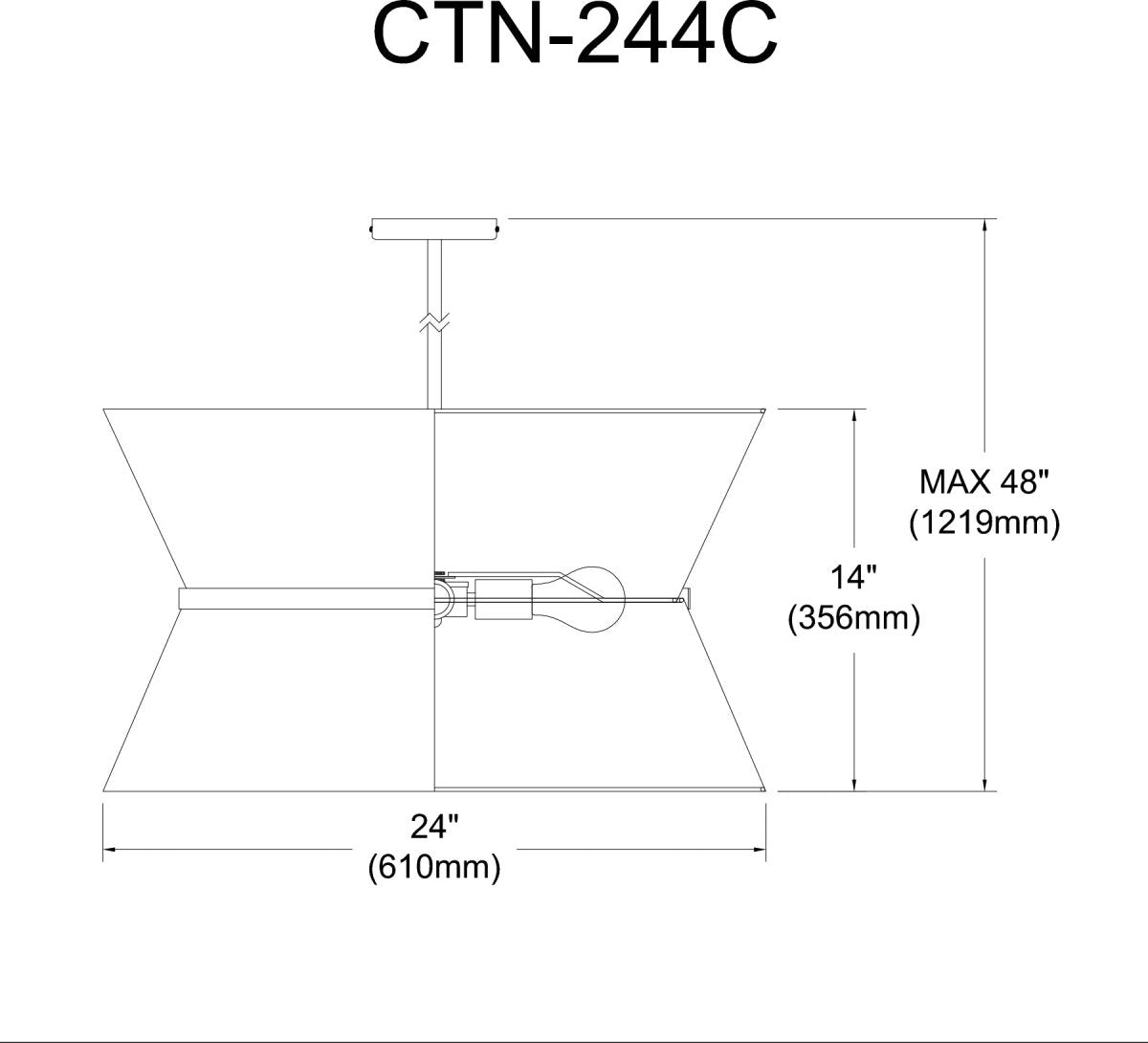 Suspension Caterine - Laiton vieilli Blanc 24" by Dainolite | Luminaires & cie