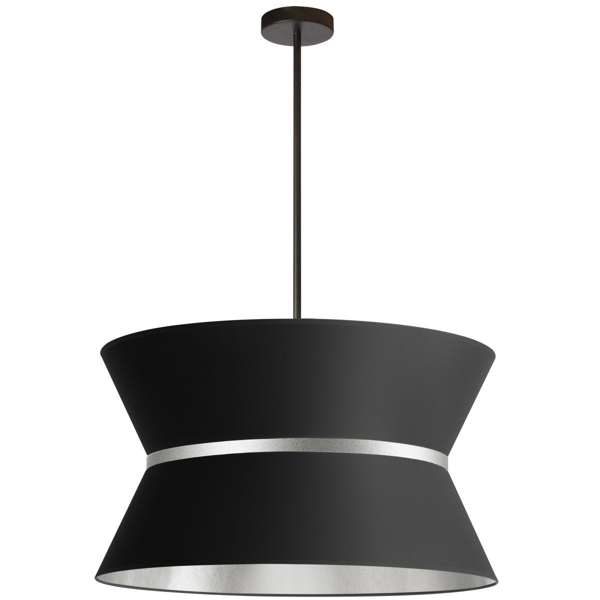Suspension Caterine - Noir mat Noir et argent 24" by Dainolite | Luminaires & cie